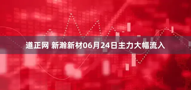 道正网 新瀚新材06月24日主力大幅流入